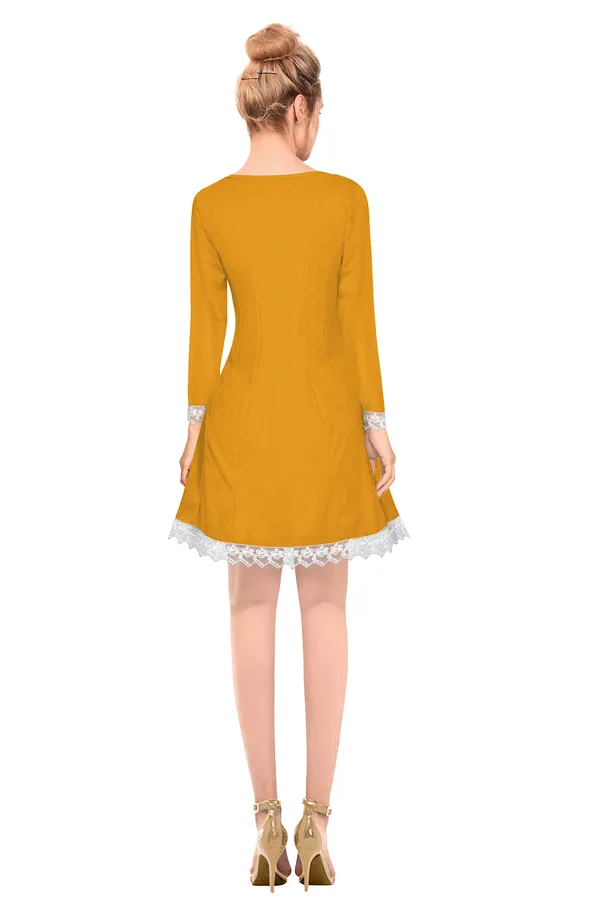 Yellow_Polyster_Knitting_Dress_for_Women