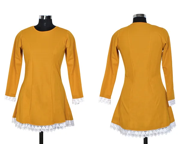 Yellow_Polyster_Knitting_Dress_for_Women