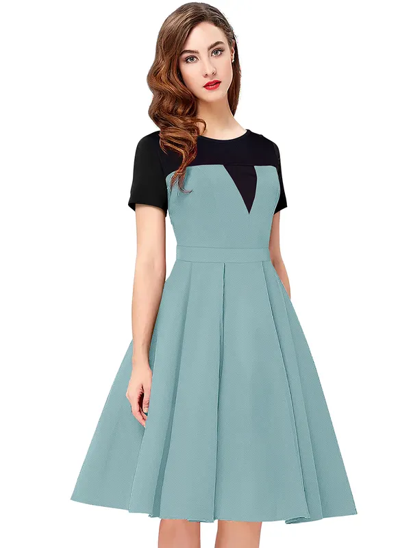 Red__Stretchable_Knitting_Dress_for_Women