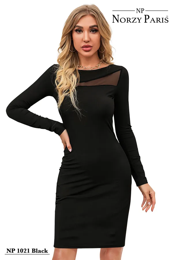 Peach__Stretchable_Knitting_Dress_for_Women