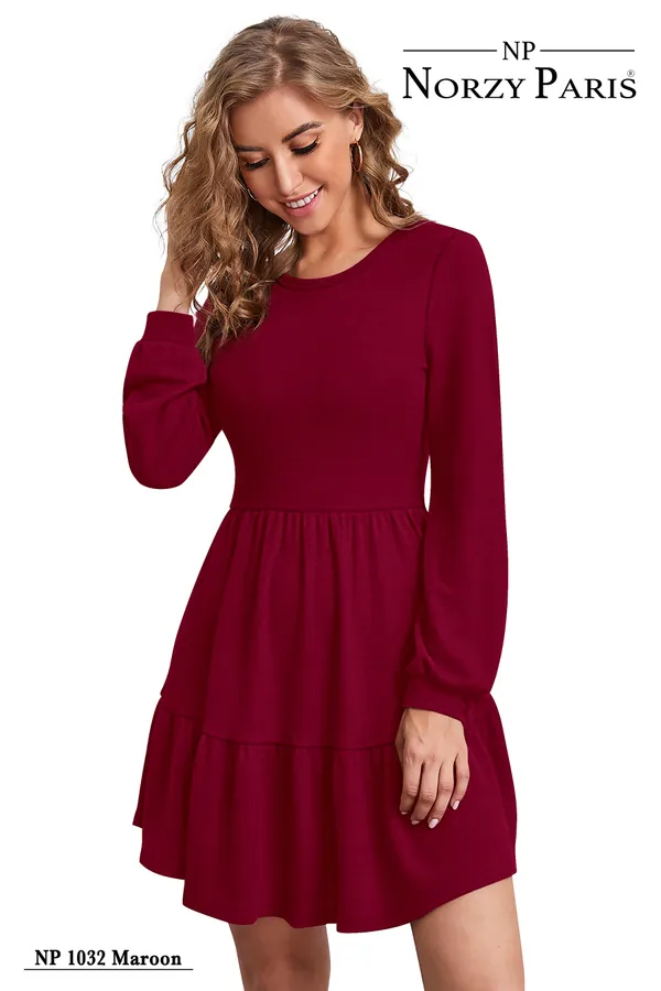 Blue___Stretchable_Knitting_Dress_for_Women