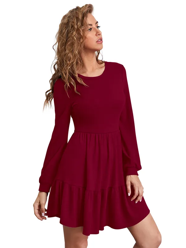 Blue___Stretchable_Knitting_Dress_for_Women