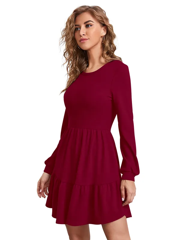 Blue___Stretchable_Knitting_Dress_for_Women