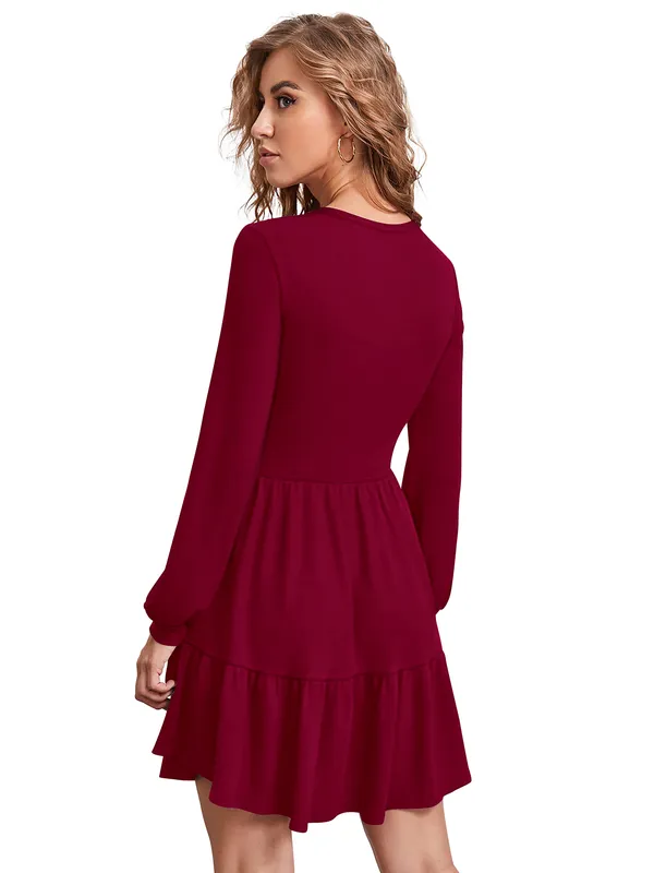 Blue___Stretchable_Knitting_Dress_for_Women