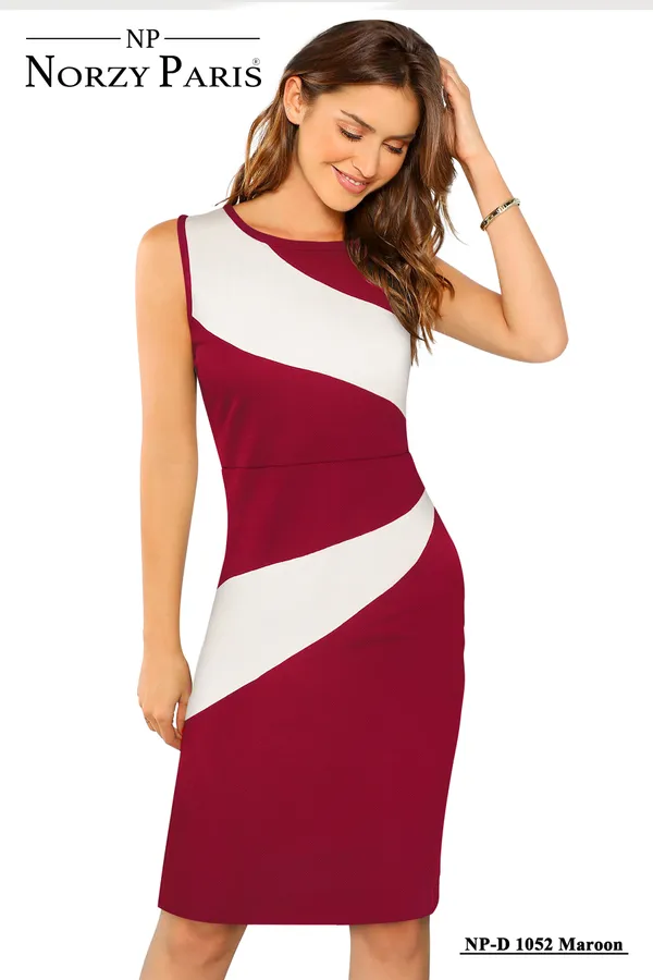 Peach__Stretchable_Knitting_Dress_for_Women