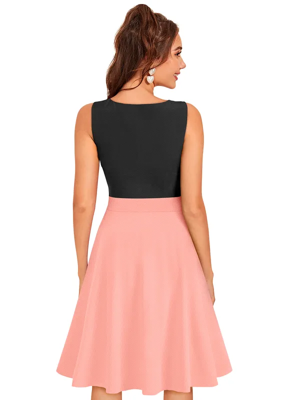 Peach__Stretchable_Knitting_Dress_for_Women