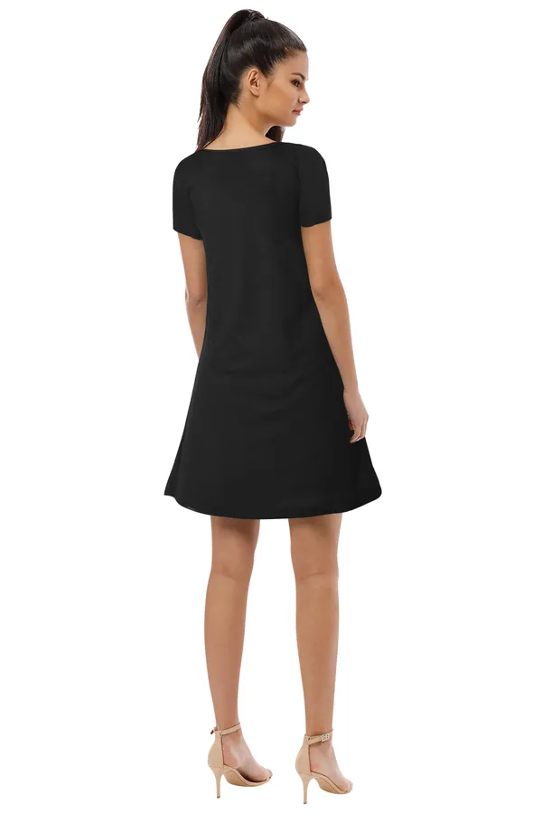 Black_Polyster_Knitting_Dress_for_Women
