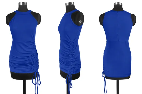 Blue___Stretchable_Knitting_Dress_for_Women