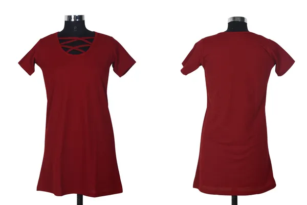 Maroon_Polyster_Knitting_Dress_for_Women