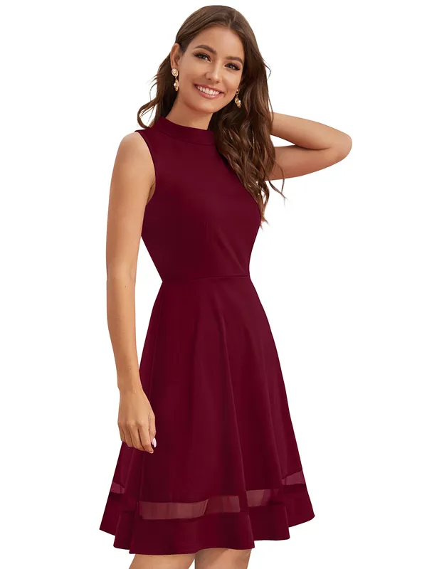 Maroon___Stretchable_Knitting_Dress_for_Women