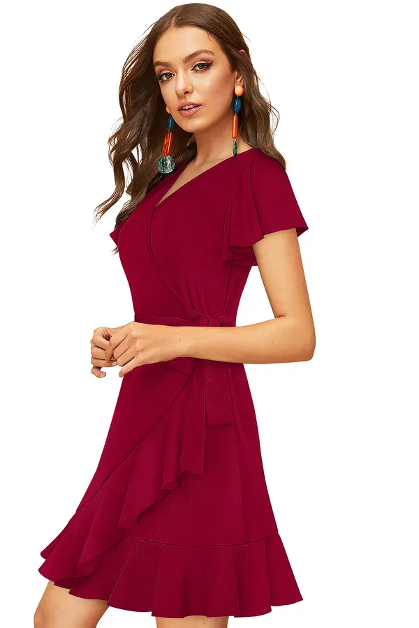 Maroon___Stretchable_Knitting_Dress_for_Women