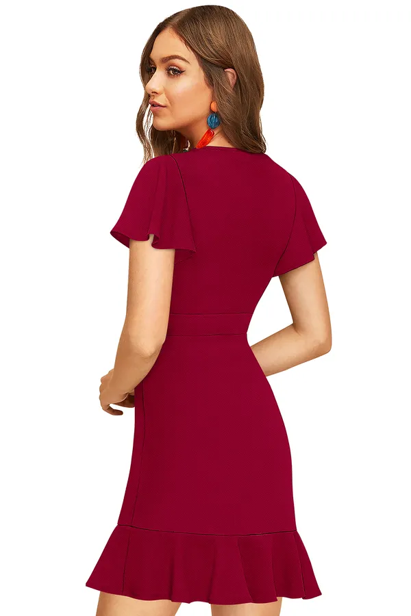 Maroon___Stretchable_Knitting_Dress_for_Women