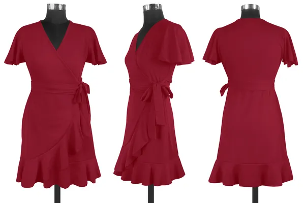 Maroon___Stretchable_Knitting_Dress_for_Women