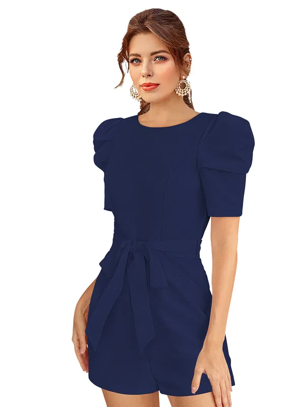 Blue__Stretchable_Knitting_Dress_for_Women