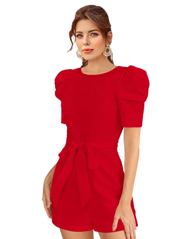 Red___Stretchable_Knitting_Dress_for_Women