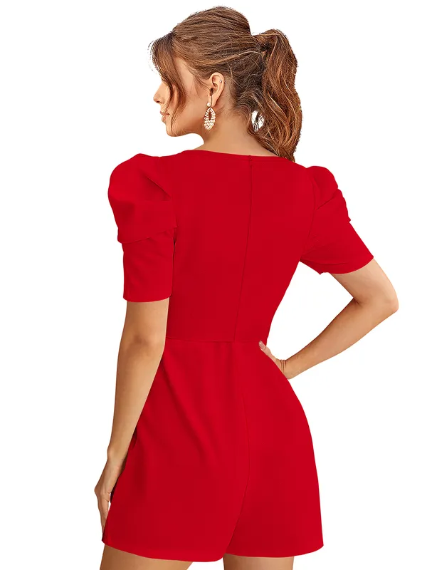 Red___Stretchable_Knitting_Dress_for_Women