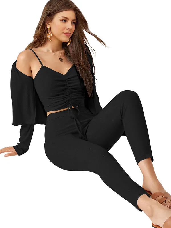 Black___Stretchable_Knitting_Dress_for_Women