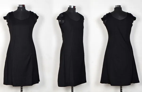 Black_Polyster_Knitting_Dress_for_Women
