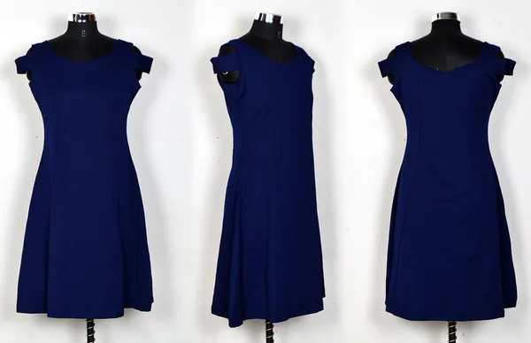 Blue_Polyster_Knitting_Dress_for_Women