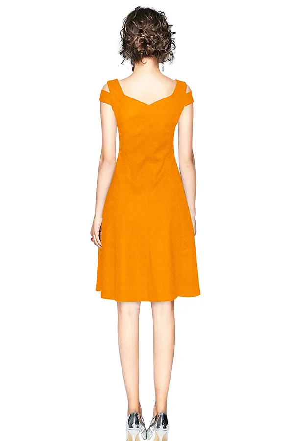 Yellow_Polyster_Knitting_Dress_for_Women
