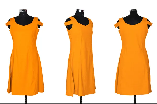 Yellow_Polyster_Knitting_Dress_for_Women
