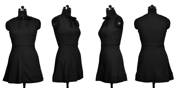 Black_Polyster_Knitting_Dress_for_Women
