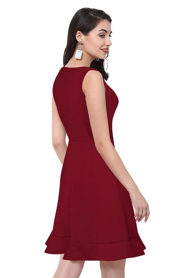 Maroon_Polyster_Knitting_Dress_for_Women