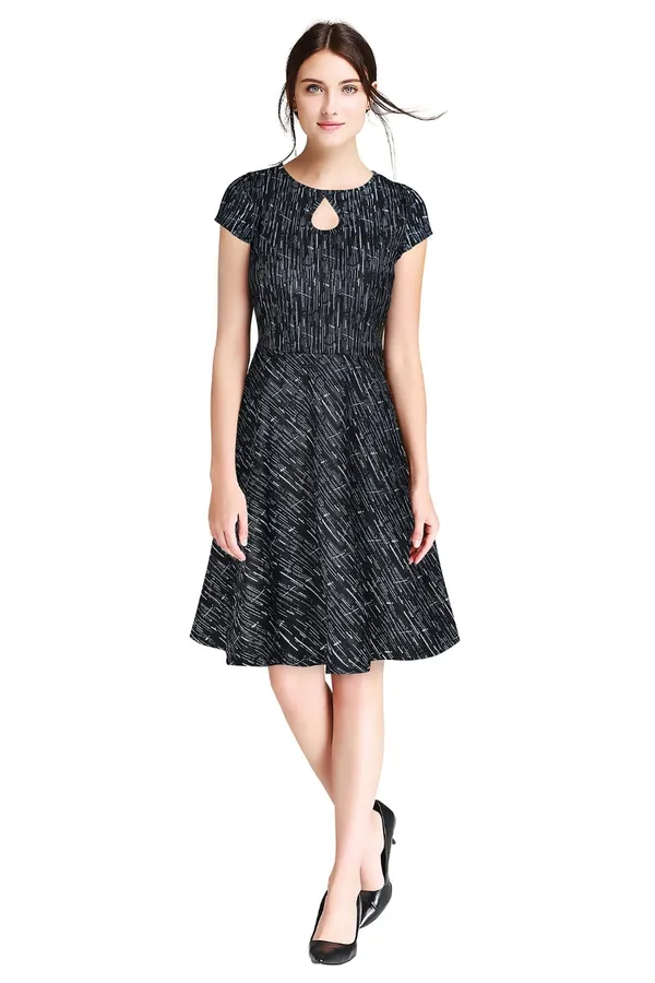 Black_Polyster_Knitting_Dress_for_Women