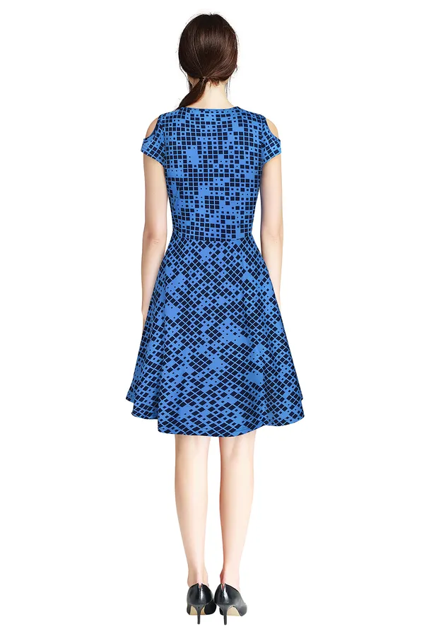 Blue_Polyster_Knitting_Dress_for_Women
