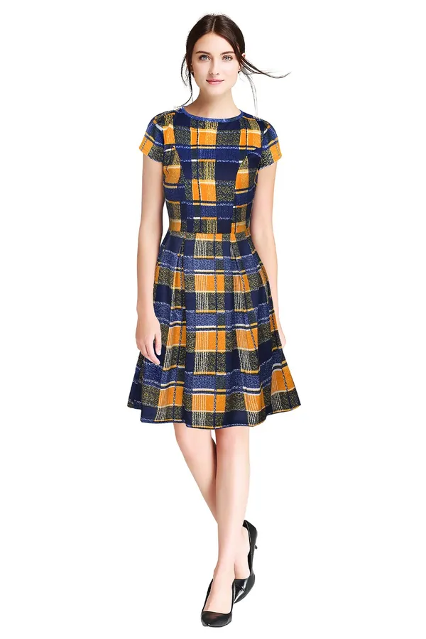 Yellow_Polyster_Knitting_Dress_for_Women