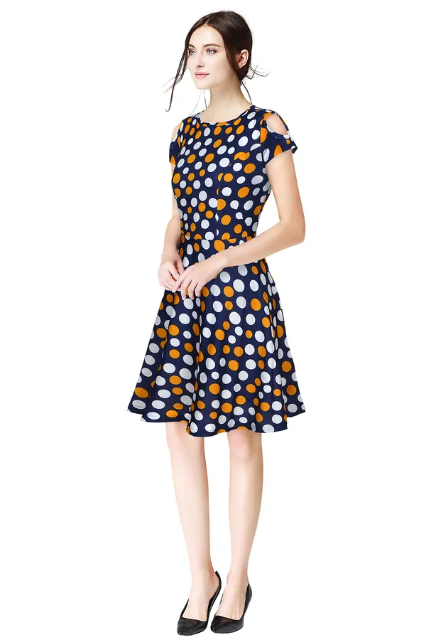 Yellow_Polyster_Knitting_Dress_for_Women