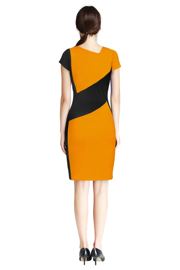 Yellow__Stretchable_Knitting_Dress_for_Women