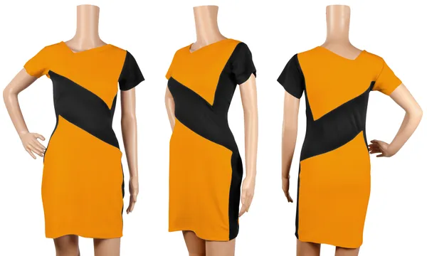 Yellow__Stretchable_Knitting_Dress_for_Women