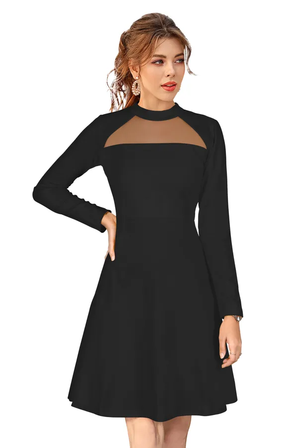 Red_Polyster_Knitting_Dress_for_Women