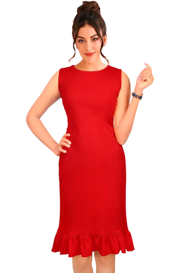 Blue_Polyster_Knitting_Dress_for_Women