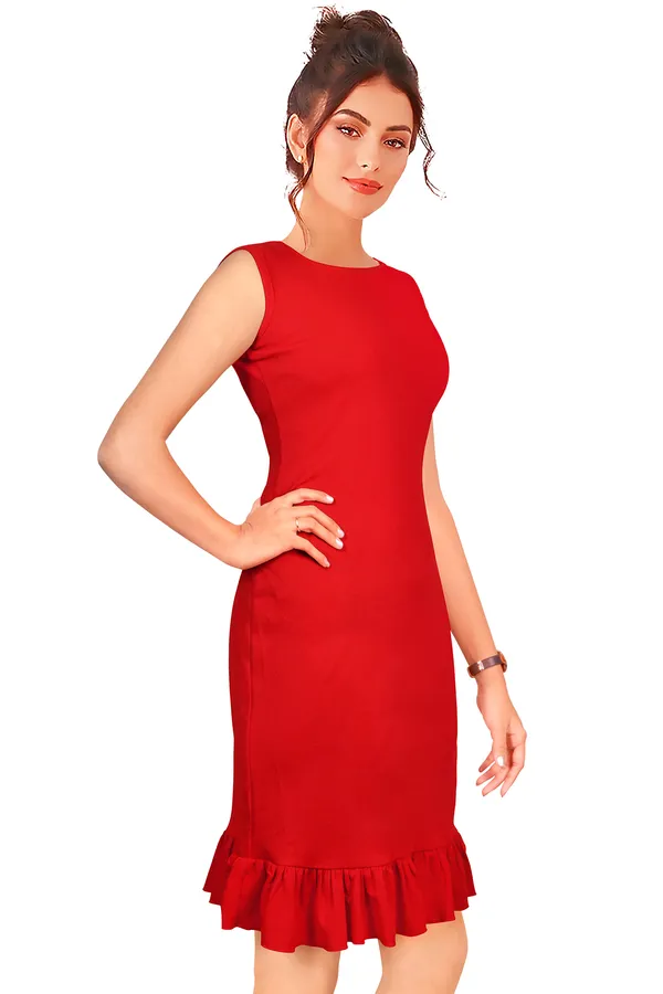 Blue_Polyster_Knitting_Dress_for_Women