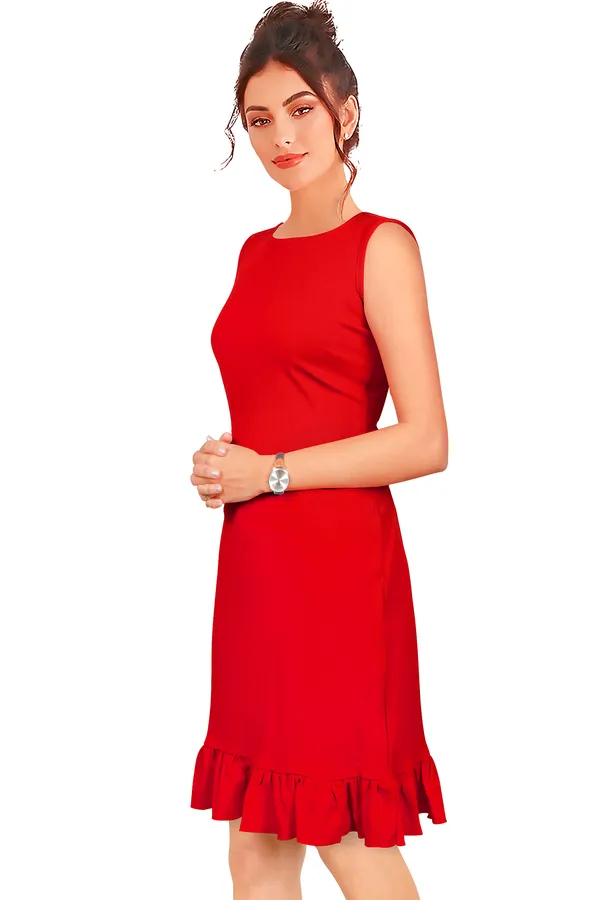 Blue_Polyster_Knitting_Dress_for_Women