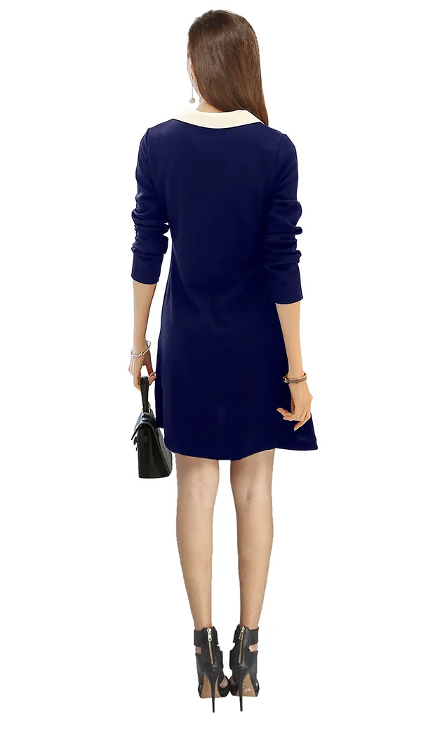 Peach_Polyster_Knitting_Dress_for_Women