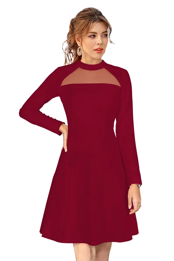 Black__Stretchable_Knitting_Dress_for_Women