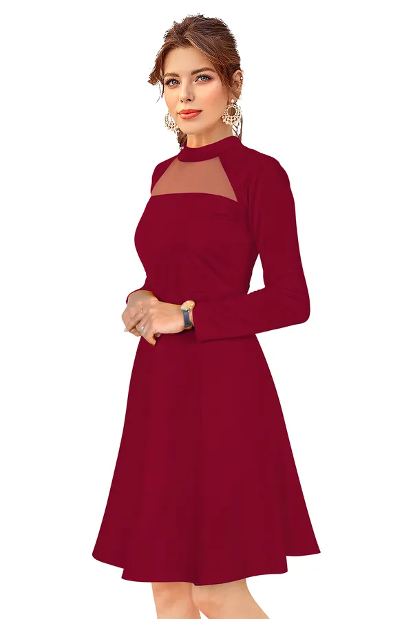 Black__Stretchable_Knitting_Dress_for_Women