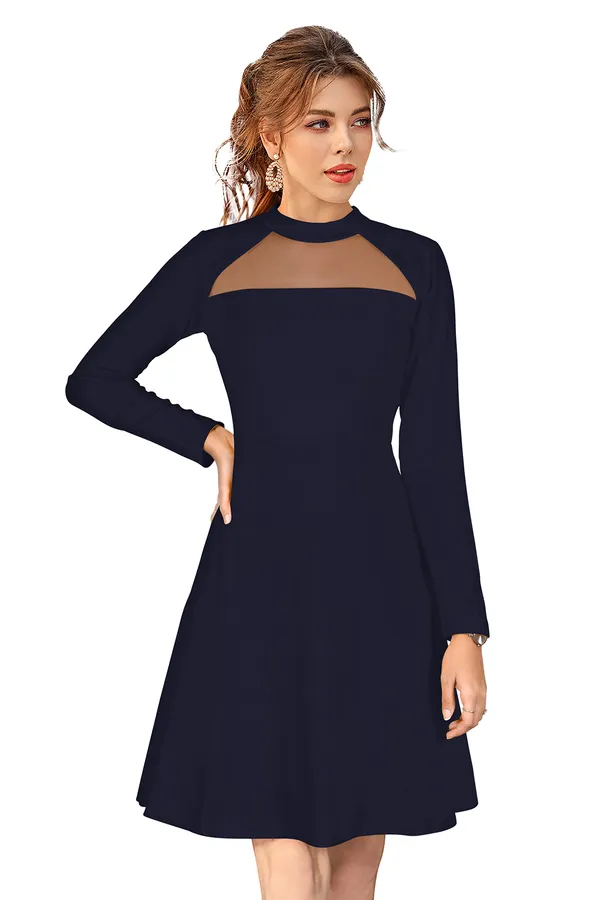 Maroon___Stretchable_Knitting_Dress_for_Women