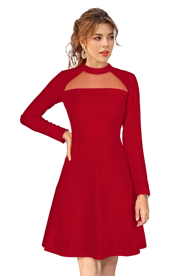 Blue___Stretchable_Knitting_Dress_for_Women