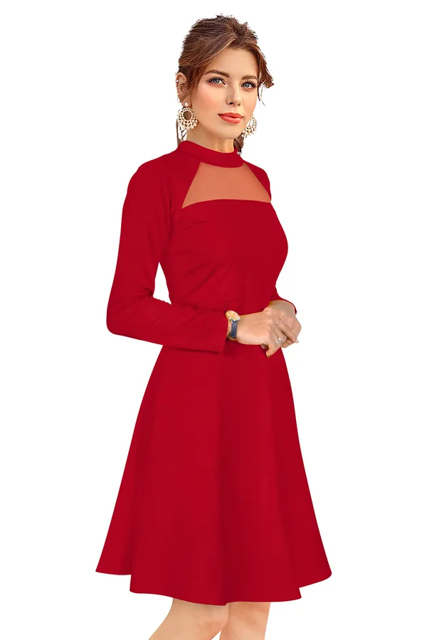 Blue___Stretchable_Knitting_Dress_for_Women
