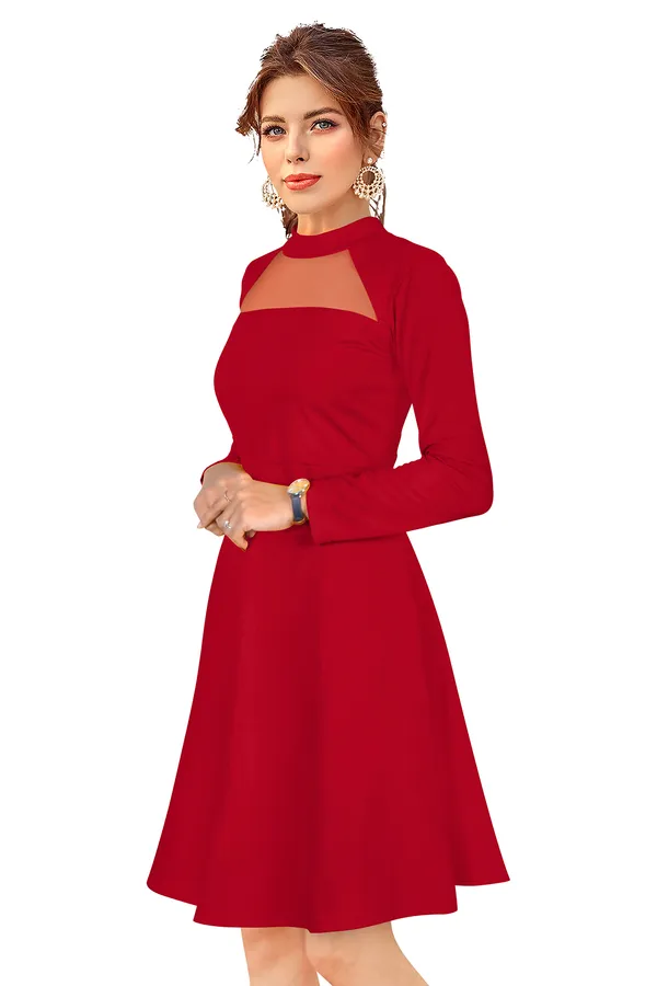 Blue___Stretchable_Knitting_Dress_for_Women