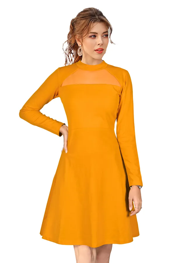 Red___Stretchable_Knitting_Dress_for_Women