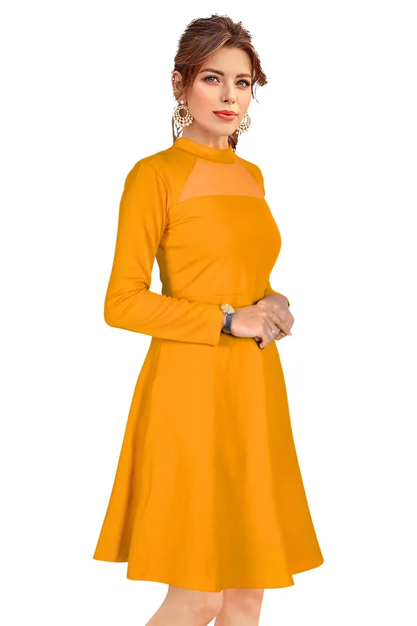 Red___Stretchable_Knitting_Dress_for_Women