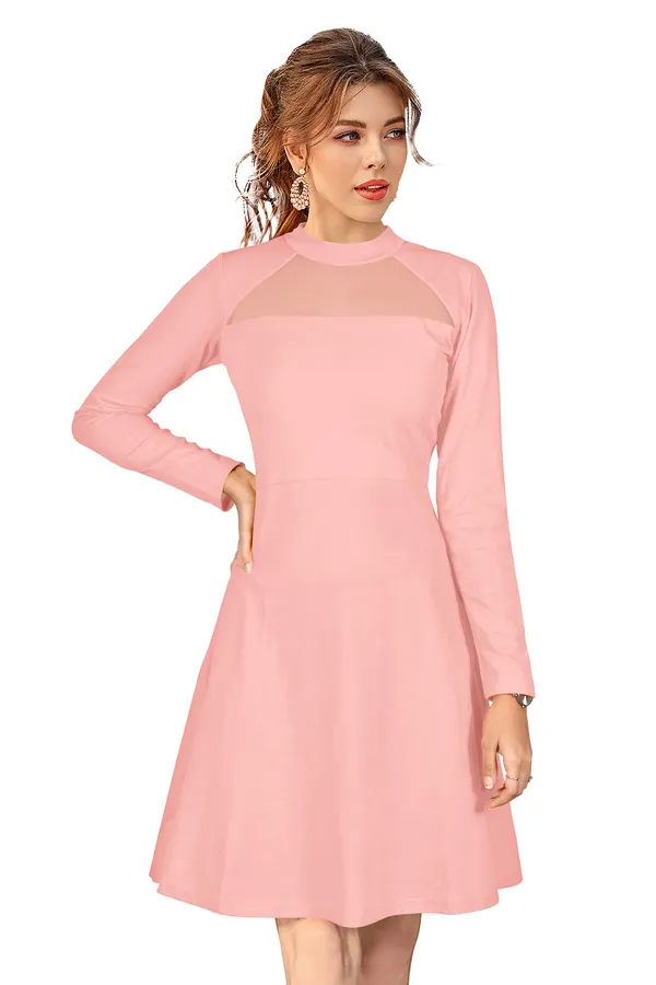 Yellow__Stretchable_Knitting_Dress_for_Women