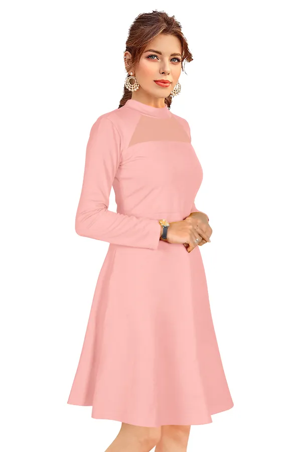 Yellow__Stretchable_Knitting_Dress_for_Women