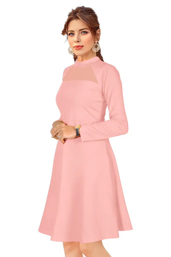 Yellow__Stretchable_Knitting_Dress_for_Women
