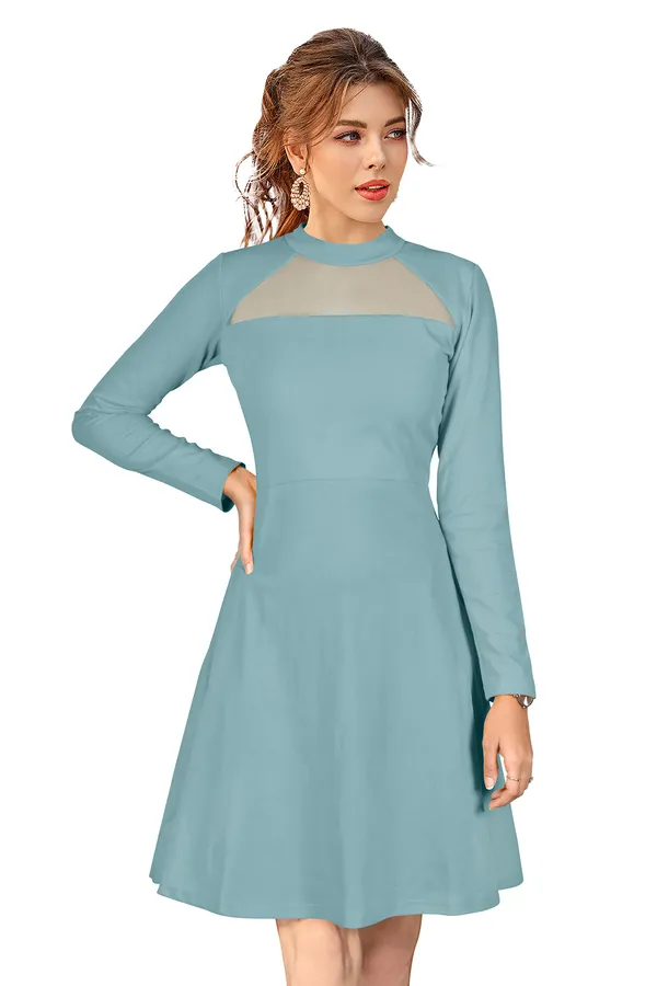 Peach__Stretchable_Knitting_Dress_for_Women